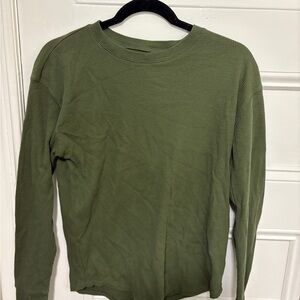 Time and Tru Olive Ribbed Top